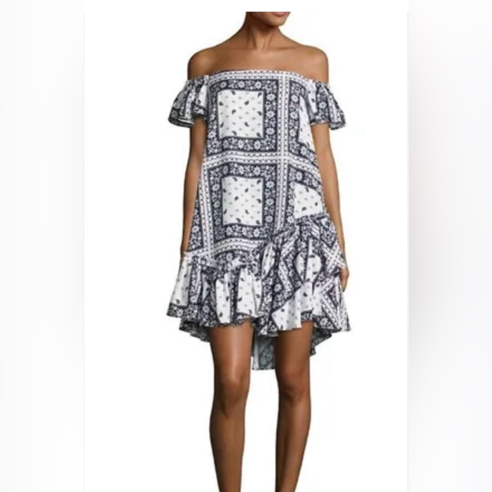 Minella Off-the-Shoulder Paisley Dress - Size 4